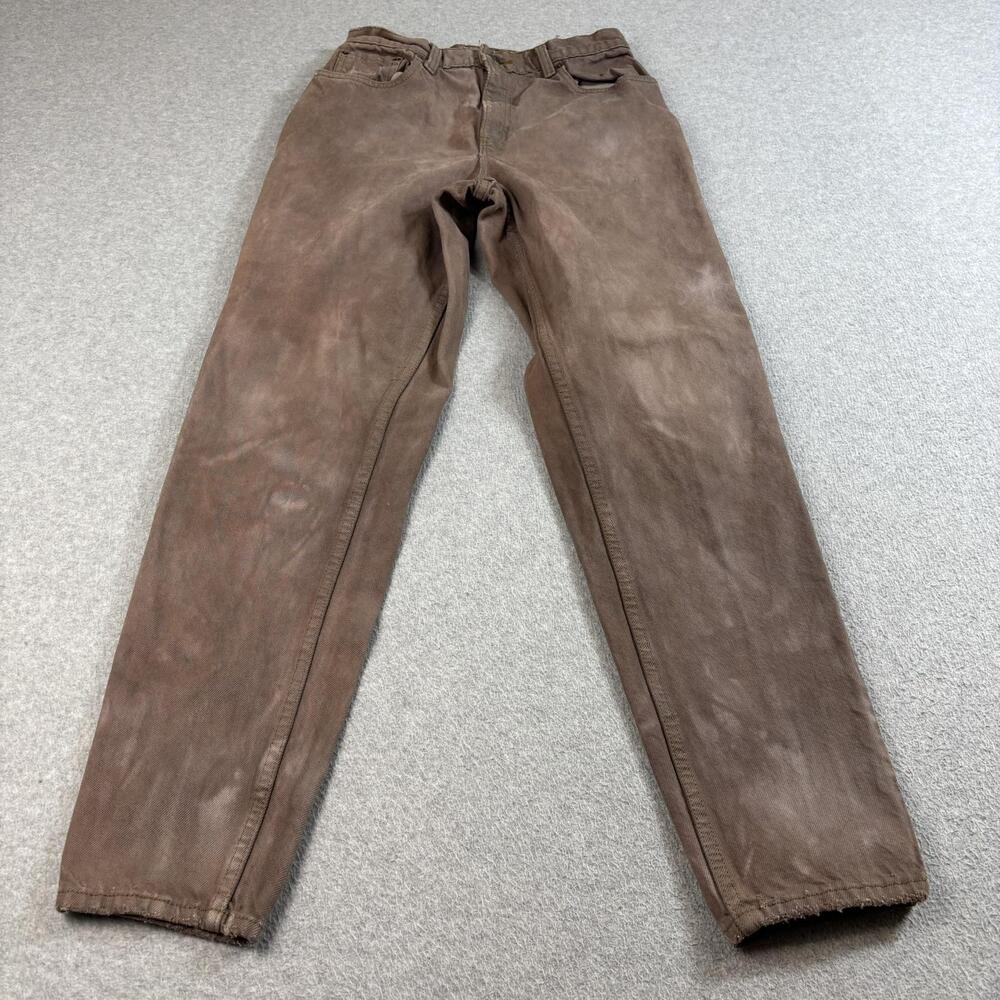 Vintage Levis 551 Jeans Women 8 Brown Relaxed Tapered Distress Thrashed Made USA